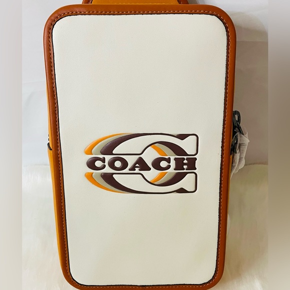 NWT Coach Sling bag Chalk Sullivan Pack with Coach stamp Leather Backpack - Picture 3 of 9